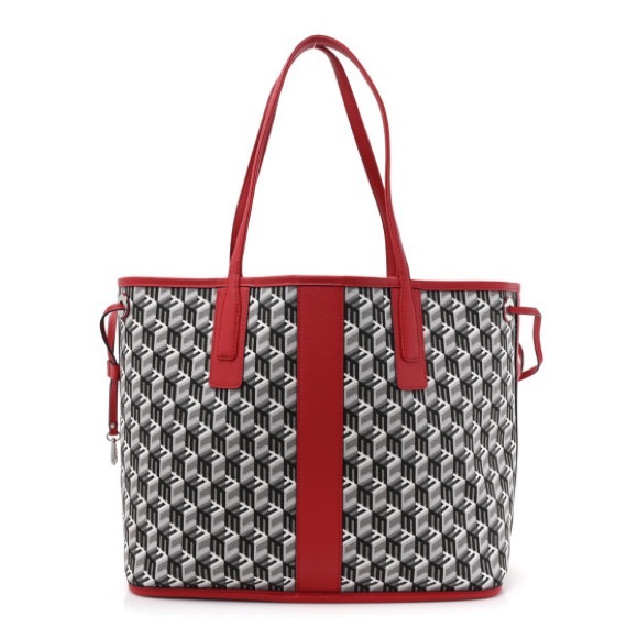 Mcm Visetos Medium Liz Reversible Shopper Tote Ruby Red - Picture 6 of 9